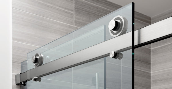 Frameless Glass Sliding Door Shower Screen Rail In White Shower Enclosures