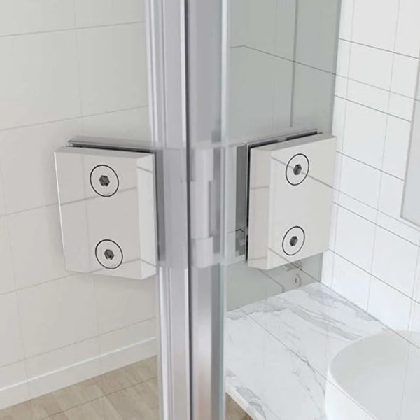Della Francesca 180 Degree Stainless Steel Glass To Shower Door Hinge In Nickel Shower Doors