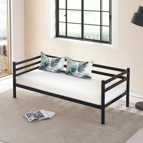 Single Daybed Metal Frame Sofa Premium Black Bed Steel Support Single Bed Frames