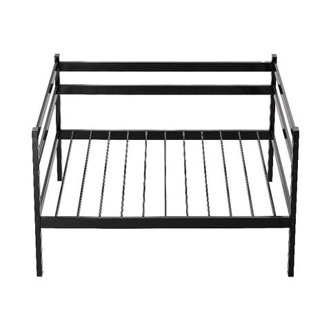 Single Daybed Metal Frame Sofa Premium Black Bed Steel Support Single Bed Frames