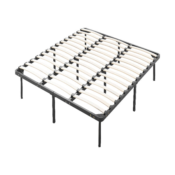 King Metal Bed Frame With Powder Coated Black Finish And High Weight Capacity King Bed Frames
