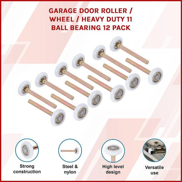 Garage Door Roller / Wheel Heavy Duty 11 Ball Bearing 12 Pack Other Door Hardware