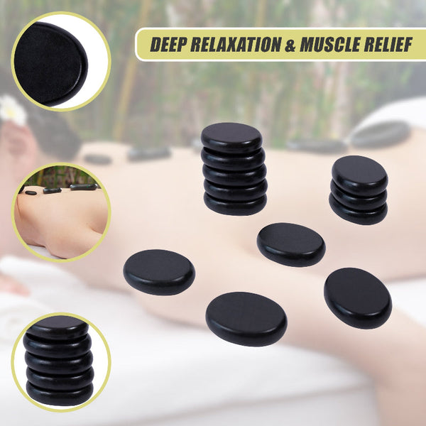 12Pcs Hot Massage Stone Basalt Stones Kit Set Rock Spa Oiled Tool Massage Stones