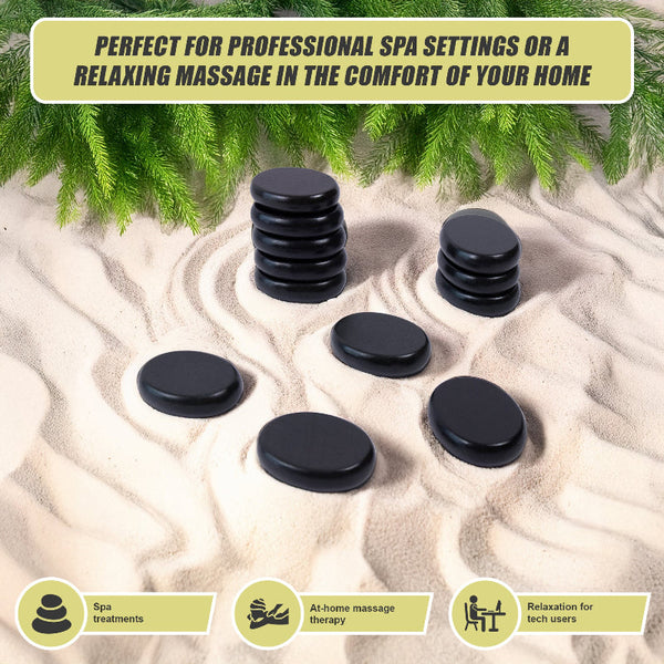 12Pcs Hot Massage Stone Basalt Stones Kit Set Rock Spa Oiled Tool Massage Stones