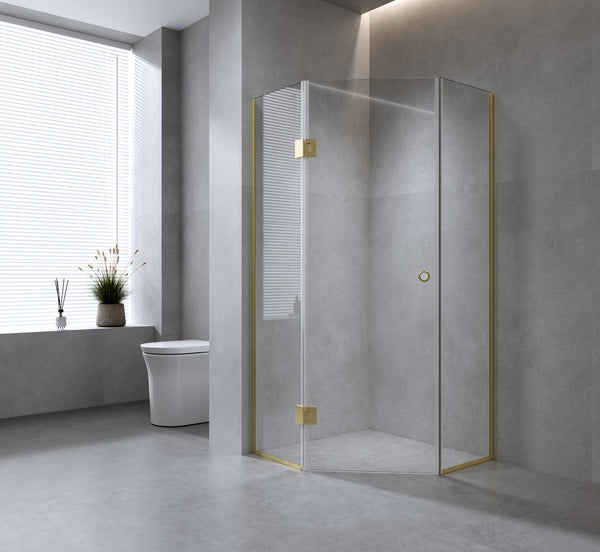 90Cm Frameless Diamond Shower Screen With Gunmetal Channels And Ss Hinges Shower Enclosures