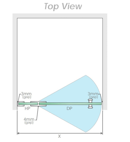 90X80cm Corner Frameless Shower Screen With Gunmetal Brackets And Ss Hinges Shower Enclosures