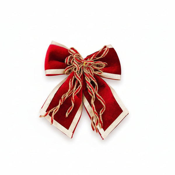 Christmas Decoration Luxurious Velvet Bow Flocked Large Red Seasonal Decorations