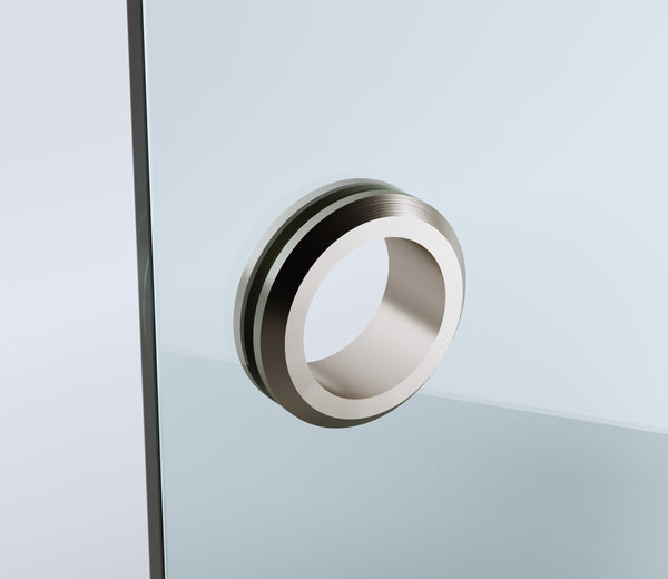 110Cm Wall To Frameless Shower Screen With Nickel Brackets And Brass Hinges Shower Enclosures