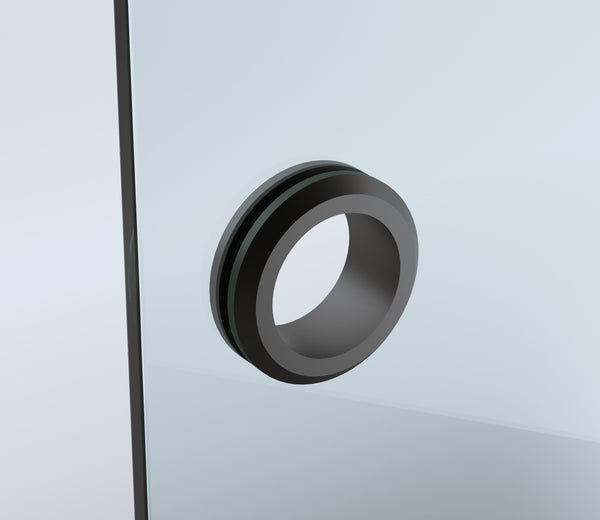 90Cm Wall To Frameless Shower Screen With Black Channel And Ss Hinges Shower Enclosures