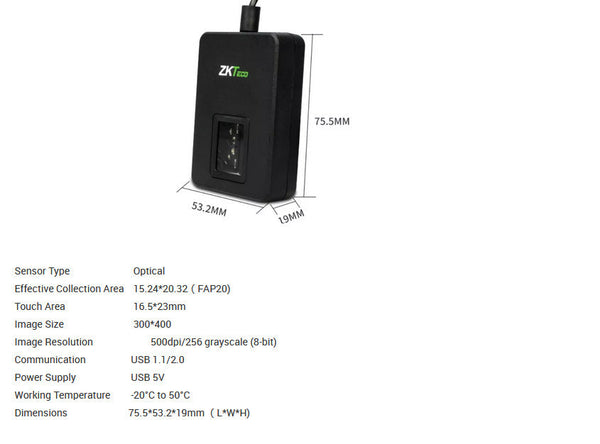 Linux Zklive10r Zk9500usb Fingerprint Scanner Other Electronics