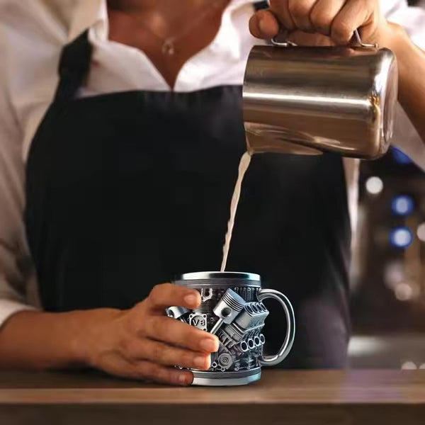 3D Engine Stainless Steel Mug For Coffee Beer Home & Office Fun Accessory Mugs