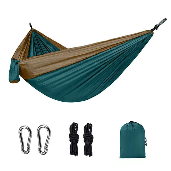 Light Double Nylon Camping Hammock With Straps. Great For Trips Beach Yard & Garden. Hammocks