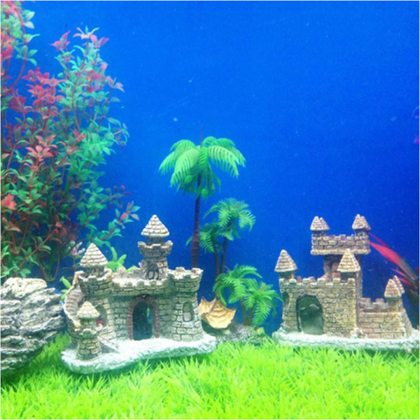 Artificial World Of Tanks Stone Island Resin Castle Aquarium Landscape Ornament For The Fish Statue Decorations