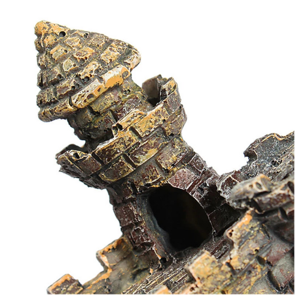 Artificial World Of Tanks Stone Island Resin Castle Aquarium Landscape Ornament For The Fish Statue Decorations