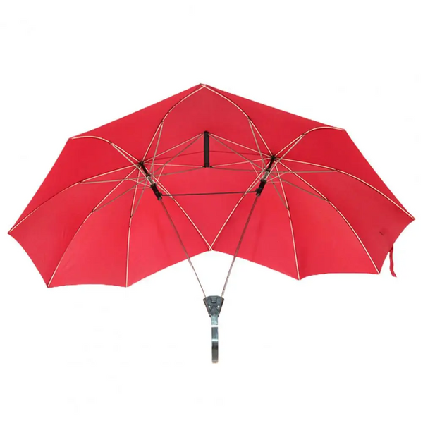 Umbrella Double Top Straight Pole Curved Handle Large Area Coverage Windproof Sun Protection Couple For Outdoor Wedding Umbrellas