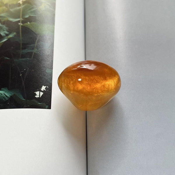 Veile Studios French Resin Open Bracelet Ring Set Retro Handicraft Accessory Rings