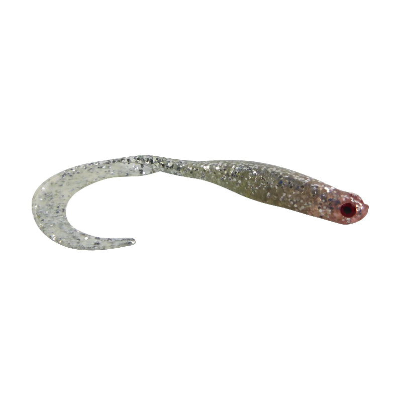 Swimerz 100Mm Vibro Tail Silver Glitter Scented 5 Pack Baits & Lures