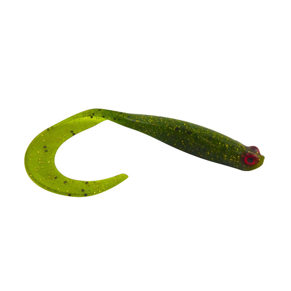 Swimerz 100Mm Vibro Tail Green Glitter Scented 5 Pack Baits & Lures
