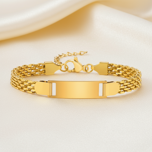 Stainless Steel Titanium Snake Chain Women's Bent Plate Bracelet Children's Engravable Diy With Custom Notes 01 24 Bracelets