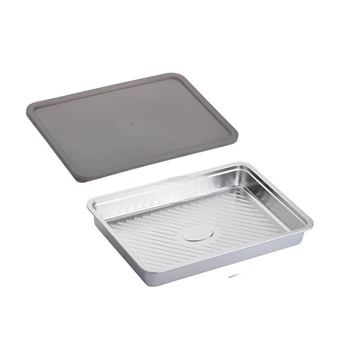 Silver Food Grade Stainless Steel Crisper Box Storage With Lid 33.3 X 23 Centimetre Food Storage Containers