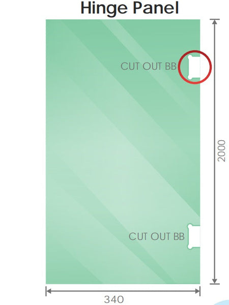 100X70cm Corner Frameless Shower Screen With White Channel And Brass Hinges Shower Enclosures