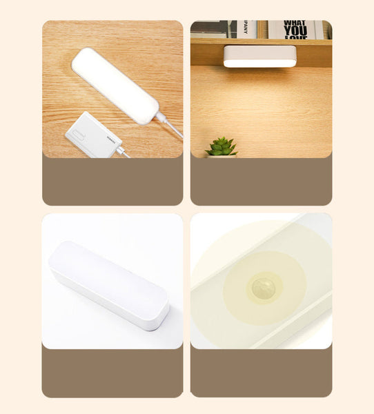 Human Body Sensing Night Light Intelligent Charging Bedroom Bedside Voice Control Home Wireless Corridor Cabinet Night Lights