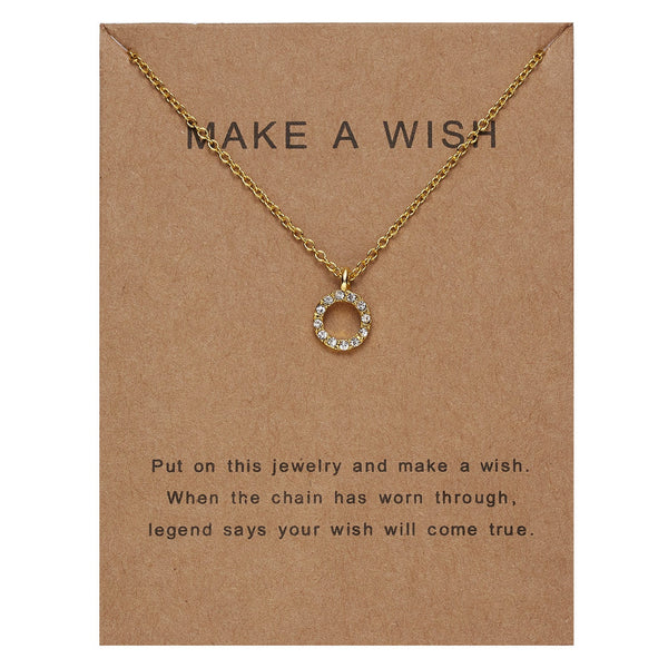 Veile Studios Paper Card Inlaid Diamond Hollow Circular Pendant With Collarbone Chain Necklace Necklaces & Pendants