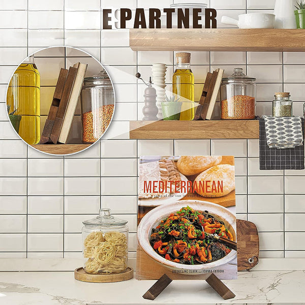 Kitchen Recipe Rack For Home Use Wall Mounted Or Desktop Book Stand Reading And Menu Display Book Stands