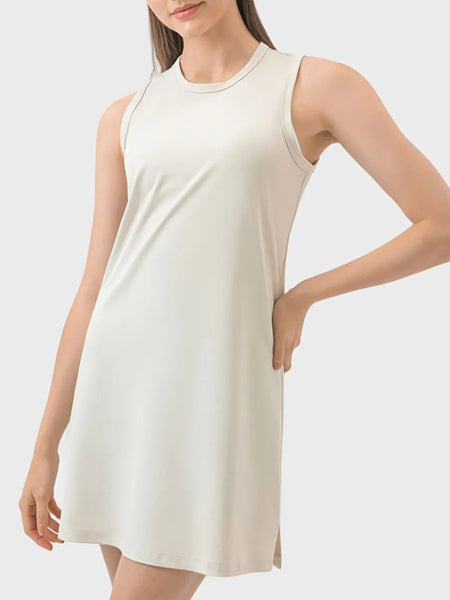 Round Neck Sleeveless Active Dress Dresses