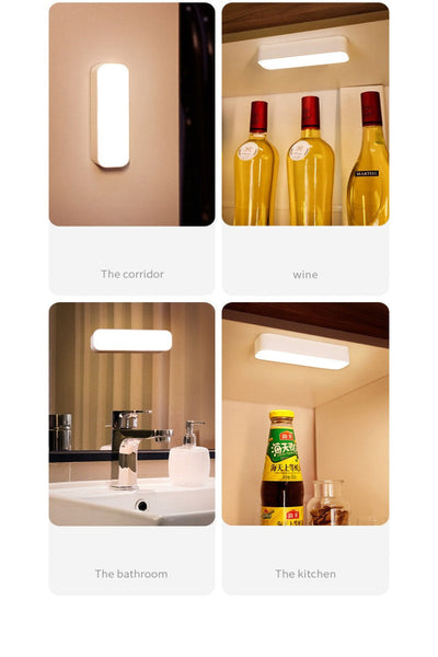 Human Body Sensing Night Light Intelligent Charging Bedroom Bedside Voice Control Home Wireless Corridor Cabinet Night Lights