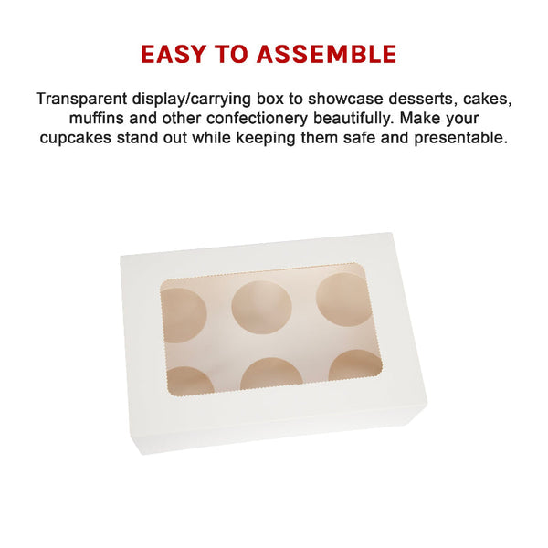 Cupcake Box 6 Holes Window Cake Party Favour 100 Boxes Favours & Party Bag Fillers