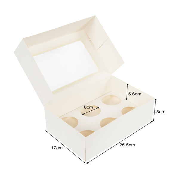 Cupcake Box 6 Holes Window Cake Party Favour 100 Boxes Favours & Party Bag Fillers