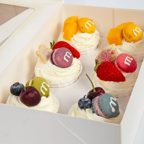 Cupcake Box 6 Holes Window Cake Party Favour 100 Boxes Favours & Party Bag Fillers