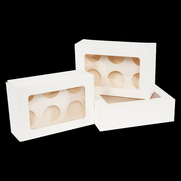 Cupcake Box 6 Holes Window Cake Party Favour 100 Boxes Favours & Party Bag Fillers