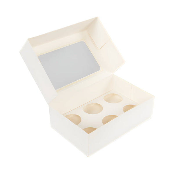 Cupcake Box 6 Holes Window Cake Party Favour 100 Boxes Favours & Party Bag Fillers