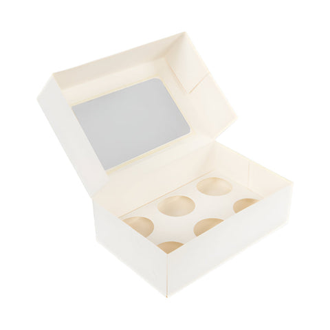 Cupcake Box 6 Holes Window Cake Party Favour 100 Boxes Favours & Party Bag Fillers