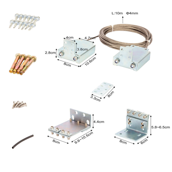 1 X Heavy Duty Telescopic Sliding Gate Pulley System Kit Sliding Door Hardware
