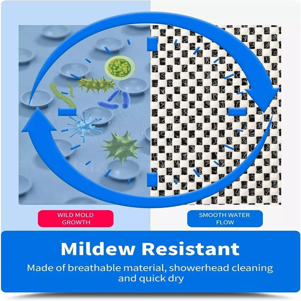 Shower Mat Rug Anti Slip Loofah Bathroom Carpet Water Drains Non Grey Bath Mats Rugs & Toilet Covers