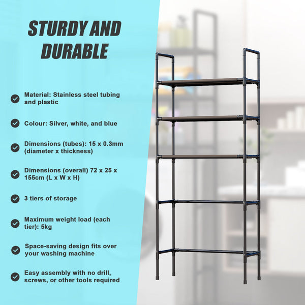 Storage Shelf 3 Tier Rack Portable Laundry Stand Unit Organiser Storage Units