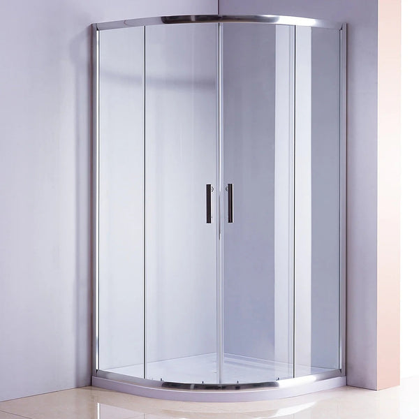 90X90cm Rounded Curved Shower Base In Black Shower Trays & Bases