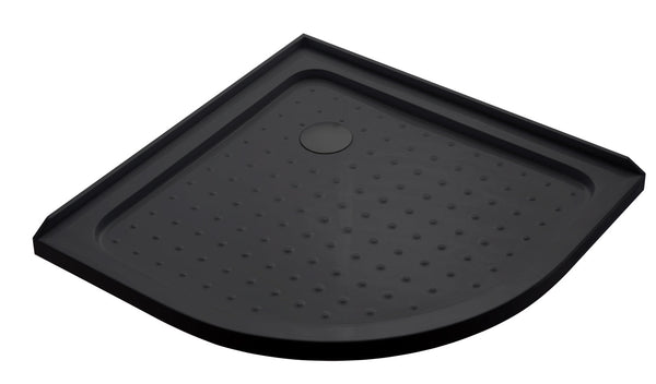 90X90cm Rounded Curved Shower Base In Black Shower Trays & Bases