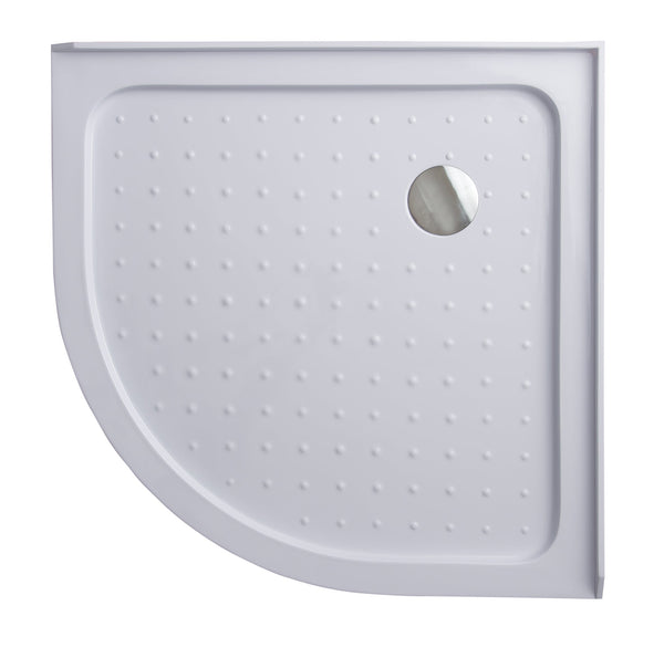 90X90cm Rounded Curved Shower Base In White Shower Trays & Bases