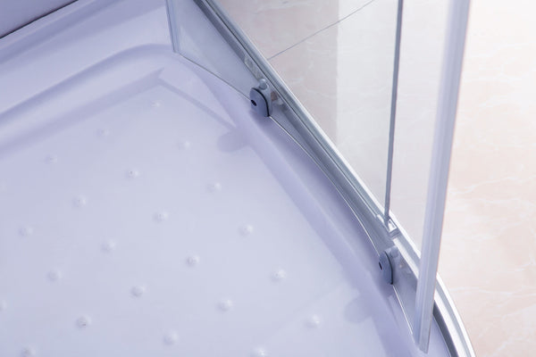 90X90cm Rounded Curved Shower Base In White Shower Trays & Bases