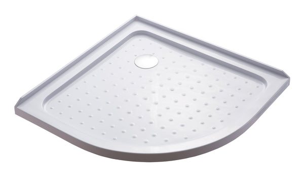 90X90cm Rounded Curved Shower Base In White Shower Trays & Bases