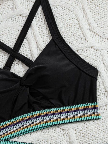 High Waisted Adjustable String Bikini Set For Women Swimwear