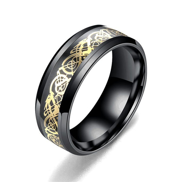 Veile Studios Dragon Pattern Men Stainless Steel Jewellery Rings