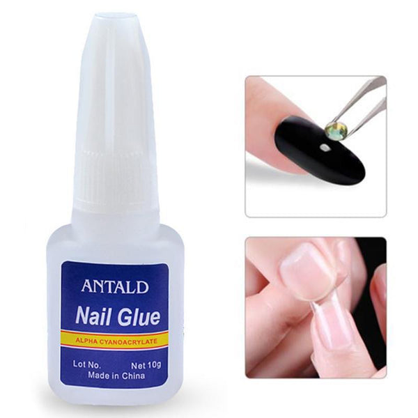 10 Gram Blue Bottle With Brush Nail Glue For Easy Application And Firm Bonding Nail Art Tools