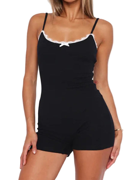 Simple Casual Versatile Fitted Women's Style Color Block Lace Jumpsuit Jumpsuits Rompers & Playsuits