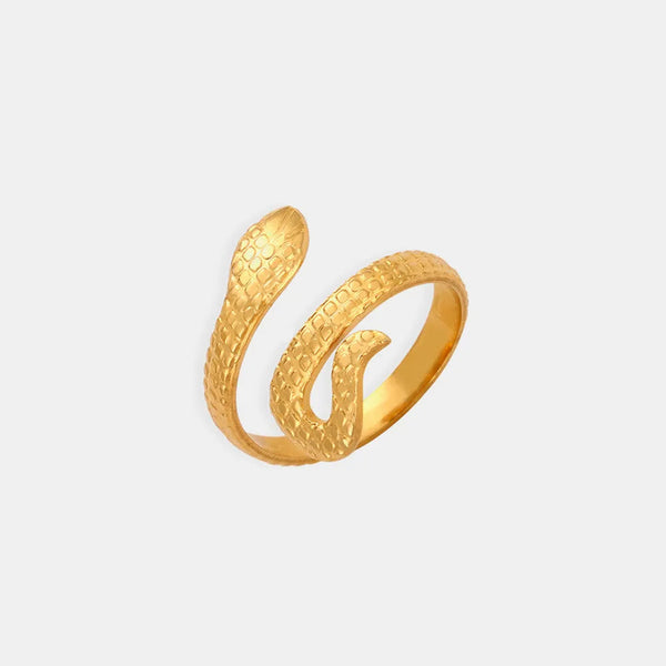 Titanium Steel Snake Shape Bypass Ring Size 7 Rings