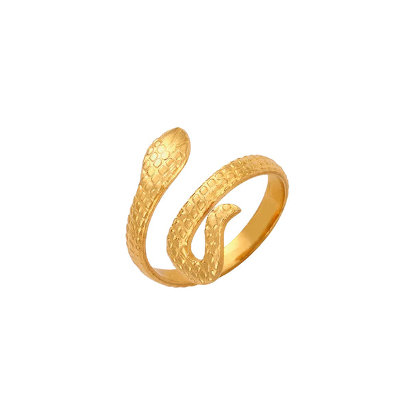 Titanium Steel Snake Shape Bypass Ring Size 7 Rings